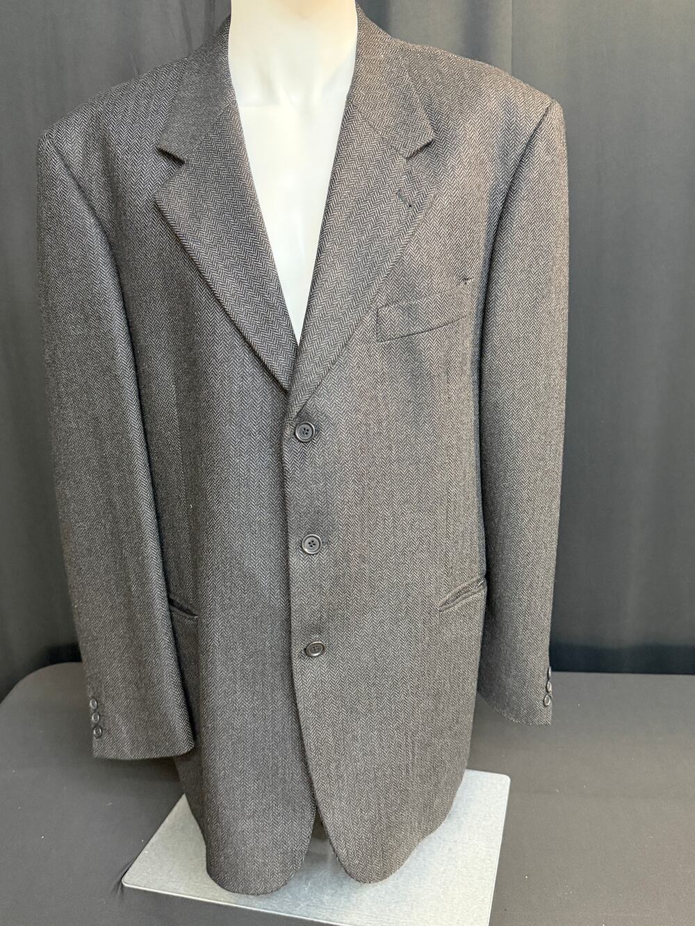 Vintage Today’s Man Sorrento 100% Cashmere Blazer 46R Italy Herringbone Luxury
